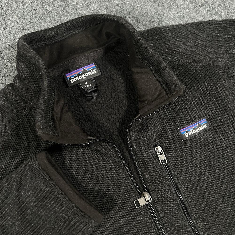 Patagonia Jacket Mens Medium Black Better Sweater Fleece 1/4 Zip Camp Hiking Ski